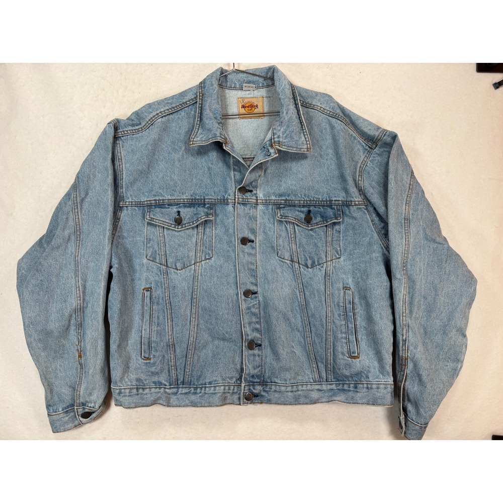 Vintage Hard Rock Cafe San Diego Denim Jacket XXL Light Wash Save The Planet 90s